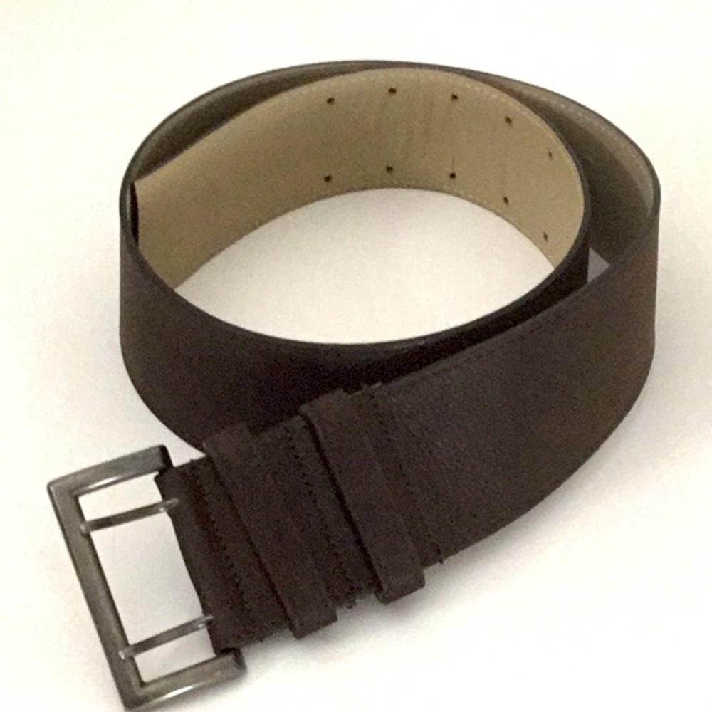 St. Barts Brown Leather Belt, Made in France. Unisex. Bohemian, Cowboy, Western - Picture 1 of 6